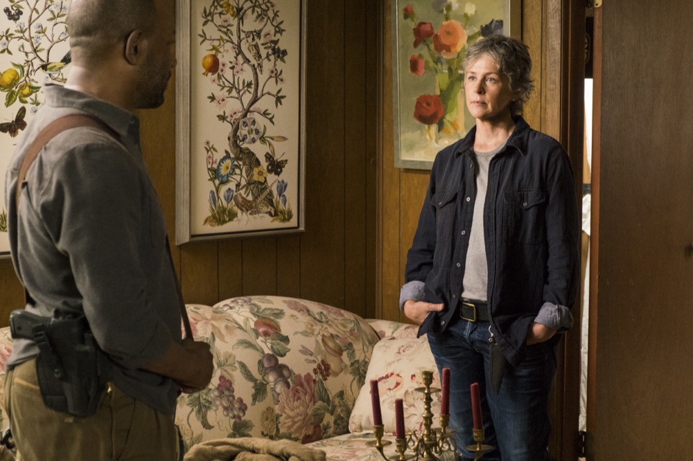 Lennie James as Morgan Jones, Melissa McBride as Carol Peletier - The Walking Dead _ Season 7, Episode 8 - Photo Credit: Gene Page/AMC