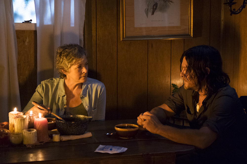 Norman Reedus as Daryl Dixon, Melissa McBride as Carol Peletier - The Walking Dead _ Season 7, Episode 10 - Photo Credit: Gene Page/AMC