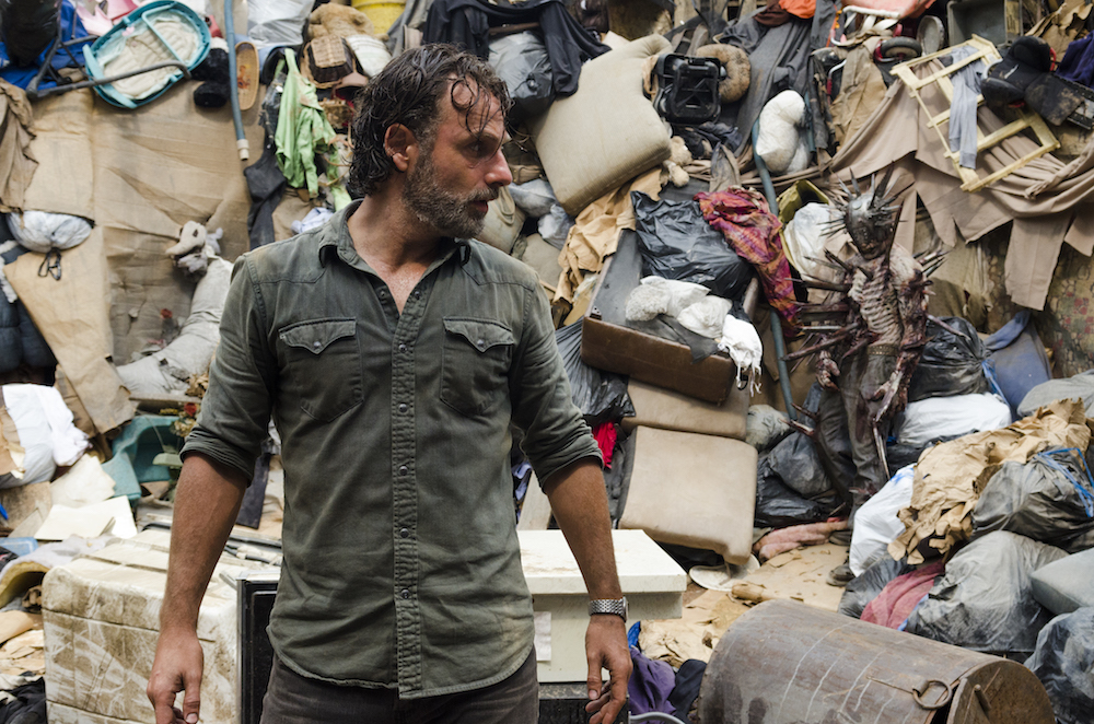 Andrew Lincoln as Rick Grimes, Gino Crognale as Walker - The Walking Dead _ Season 7, Episode 10 - Photo Credit: Gene Page/AMC