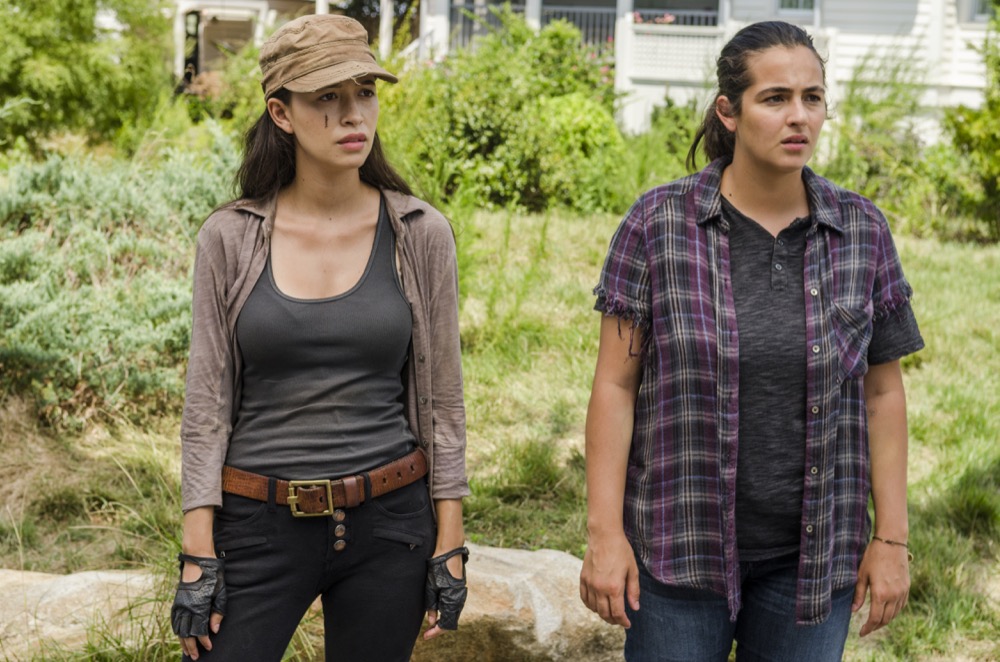 Alanna Masterson as Tara Chambler, Christian Serratos as Rosita Espinosa - The Walking Dead _ Season 7, Episode 9 - Photo Credit: Gene Page/AMC