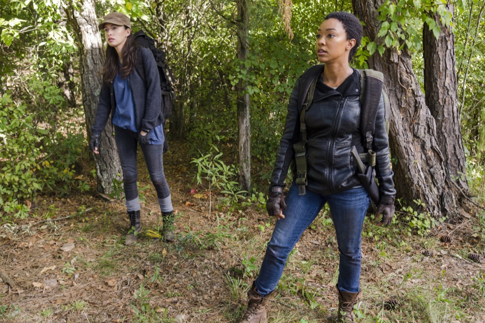 Sonequa Martin-Green as Sasha Williams, Christian Serratos as Rosita Espinosa - The Walking Dead _ Season 7, Episode 13 - Photo Credit: Gene Page/AMC