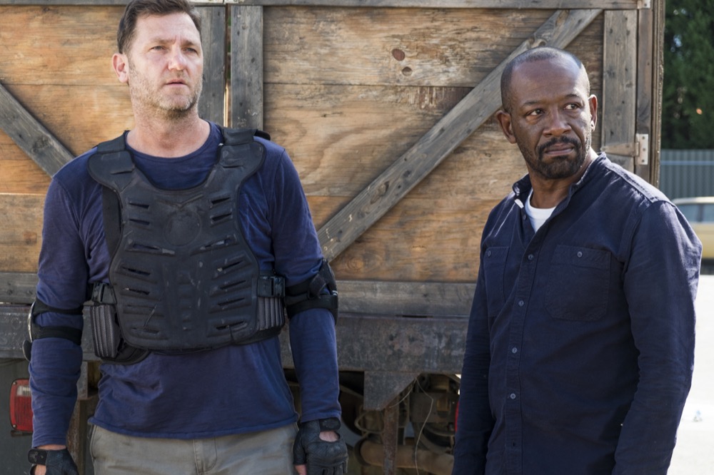 Lennie James as Morgan Jones, Karl Makinen as Richard - The Walking Dead _ Season 7, Episode 14 - Photo Credit: Gene Page/AMC