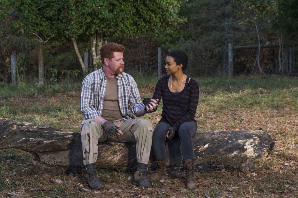 Sonequa Martin-Green as Sasha Williams, Michael Cudlitz as Sgt. Abraham Ford - The Walking Dead _ Season 7, Episode 16 - Photo Credit: Gene Page/AMC