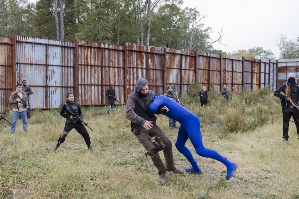 BTS, Stuntman Scott Hunter - The Walking Dead _ Season 7, Episode 16 - Photo Credit: Gene Page/AMC