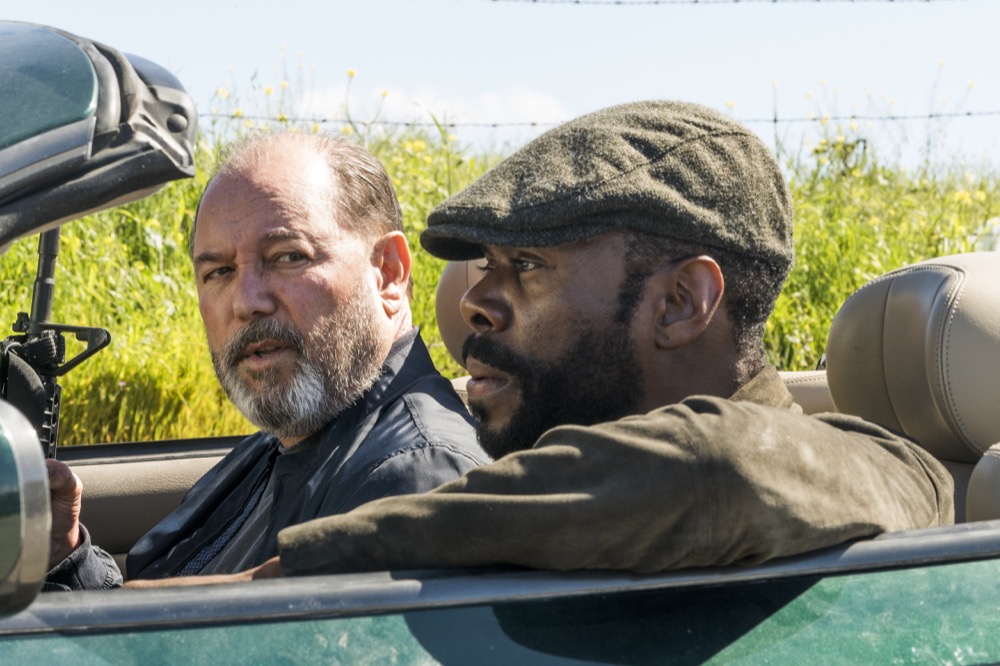 Colman Domingo as Victor Strand, Ruben Blades as Daniel Salazar - Fear the Walking Dead _ Season 3, Episode 5 - Photo Credit: Richard Foreman, Jr/AMC