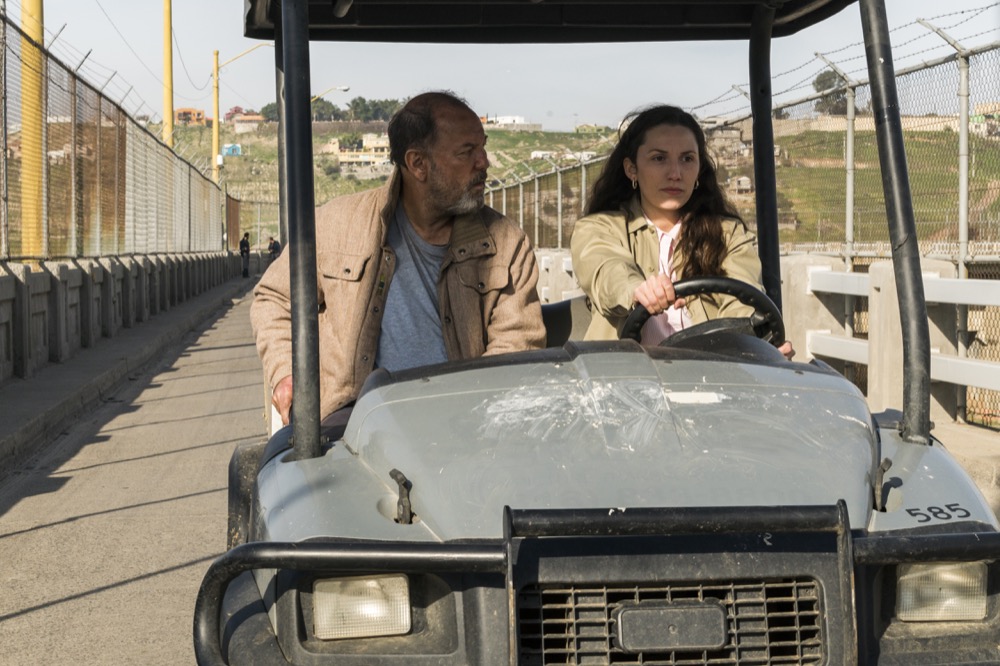 Ruben Blades as Daniel Salazar, Lisandra Tena as Lola Guerrero - Fear the Walking Dead _ Season 3, Episode 4 - Photo Credit: Richard Foreman, Jr/AMC