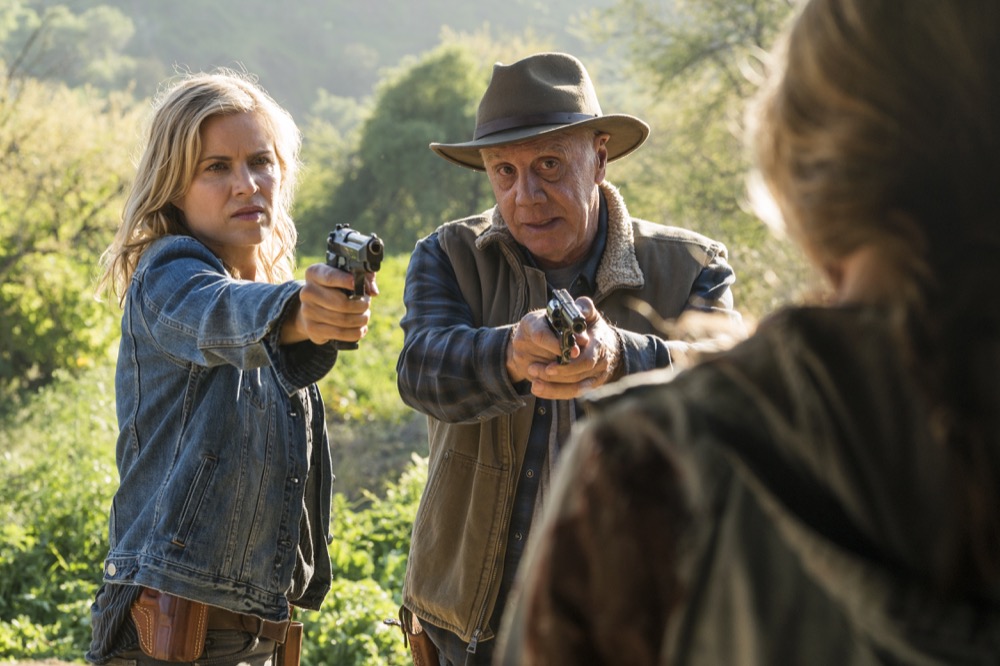 Kim Dickens as Madison Clark, Dayton Callie as Jeremiah Otto, Rae Gray as Gretchen Trimbol - Fear the Walking Dead _ Season 3, Episode 6 - Photo Credit: Richard Foreman, Jr/AMC