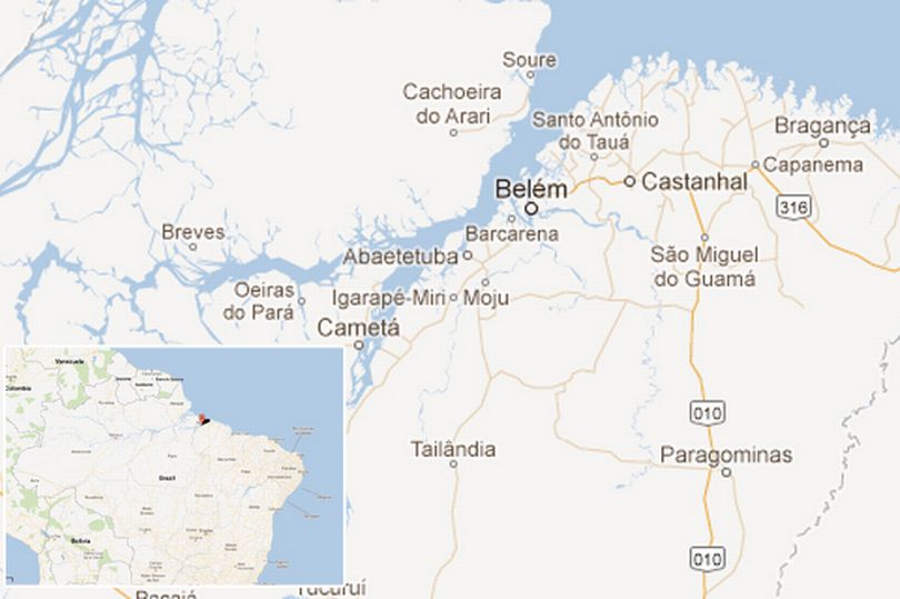 Map Showing Belem In Brazil 