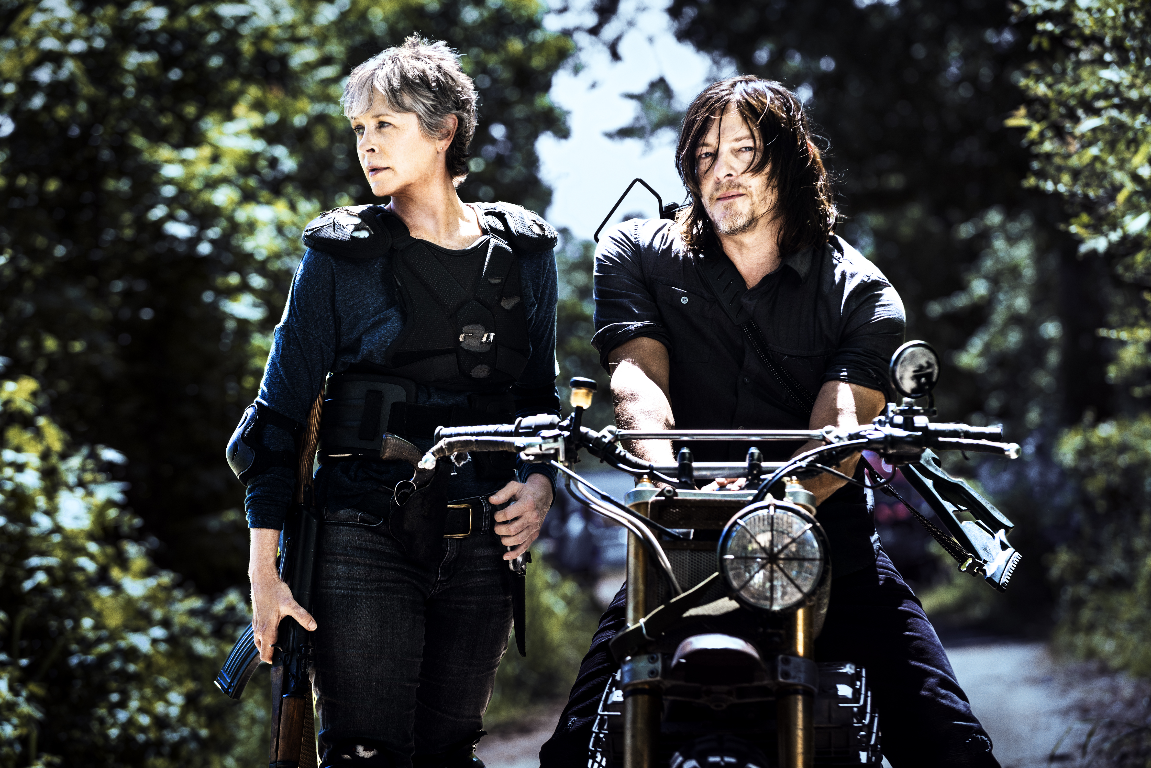 Norman Reedus as Daryl Dixon, Melissa McBride as Carol Peletier - The Walking Dead _ Season 8, Gallery - Photo Credit: Alan Clarke/AMC