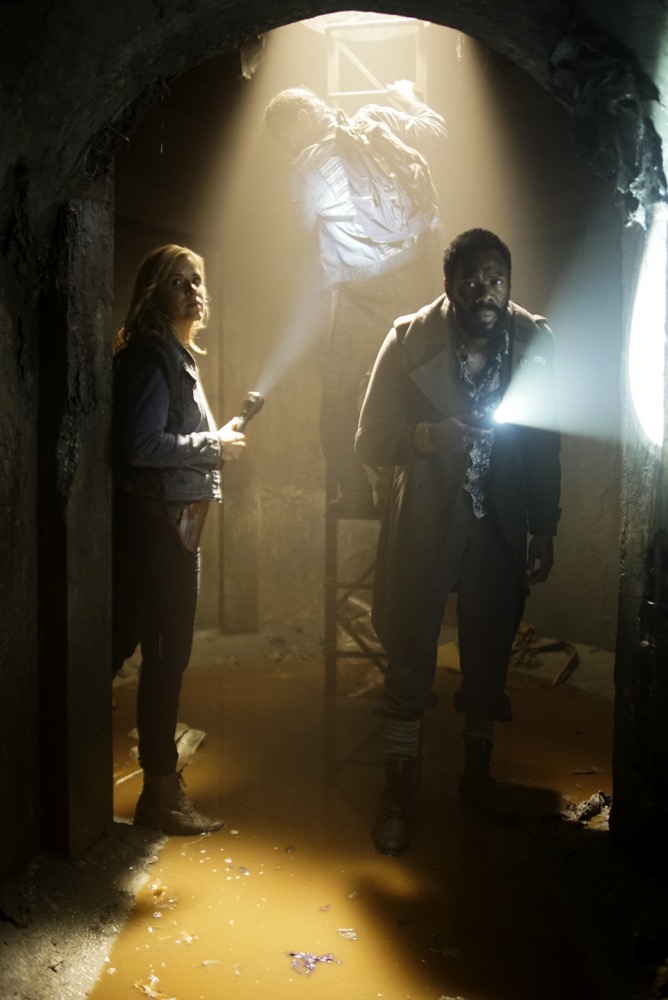 Kim Dickens as Madison Clark, Colman Domingo as Victor Strand, Michael Greyeyes - Fear the Walking Dead _ Season 3, Episode 11 - Photo Credit: Richard Foreman, Jr/AMC