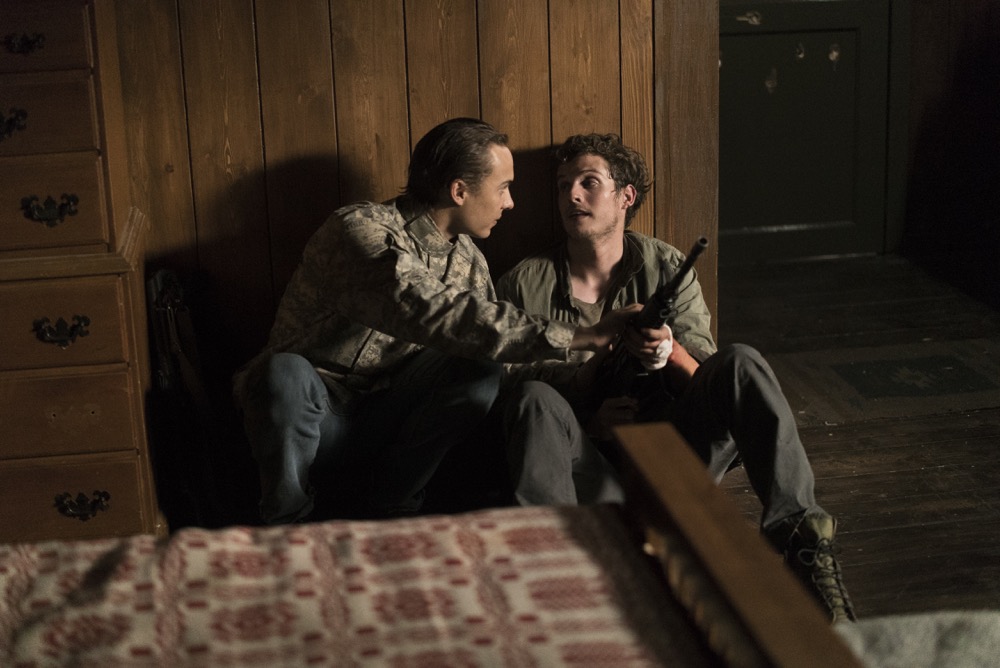 Frank Dillane as Nick Clark, Daniel Sharman as Troy Otto - Fear the Walking Dead _ Season 3, Episode 9 - Photo Credit: Richard Foreman, Jr/AMC