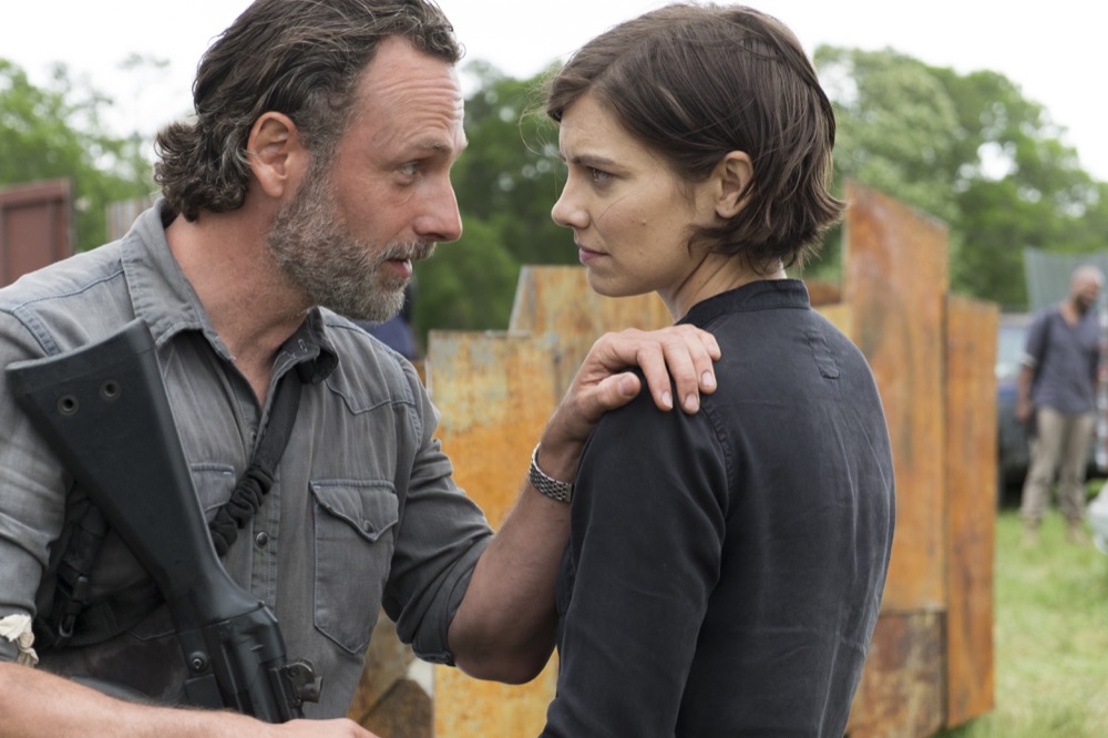 Andrew Lincoln as Rick Grimes, Lauren Cohan as Maggie Greene - The Walking Dead _ Season 8, Episode 1 - Photo Credit: Gene Page/AMC
