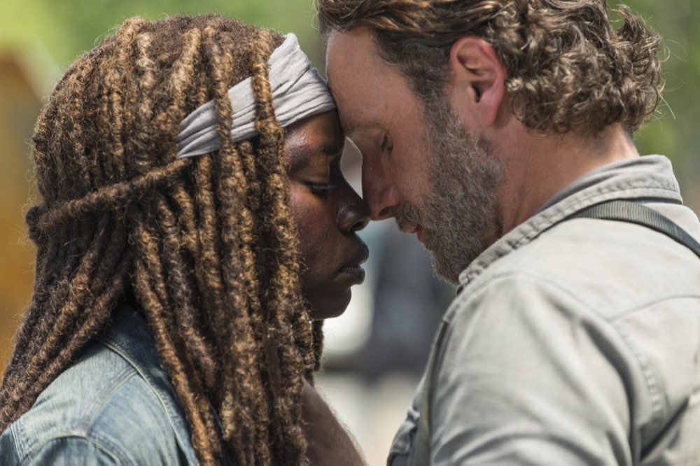 Andrew Lincoln as Rick Grimes, Danai Gurira as Michonne - The Walking Dead _ Season 8, Episode 1 - Photo Credit: Gene Page/AMC