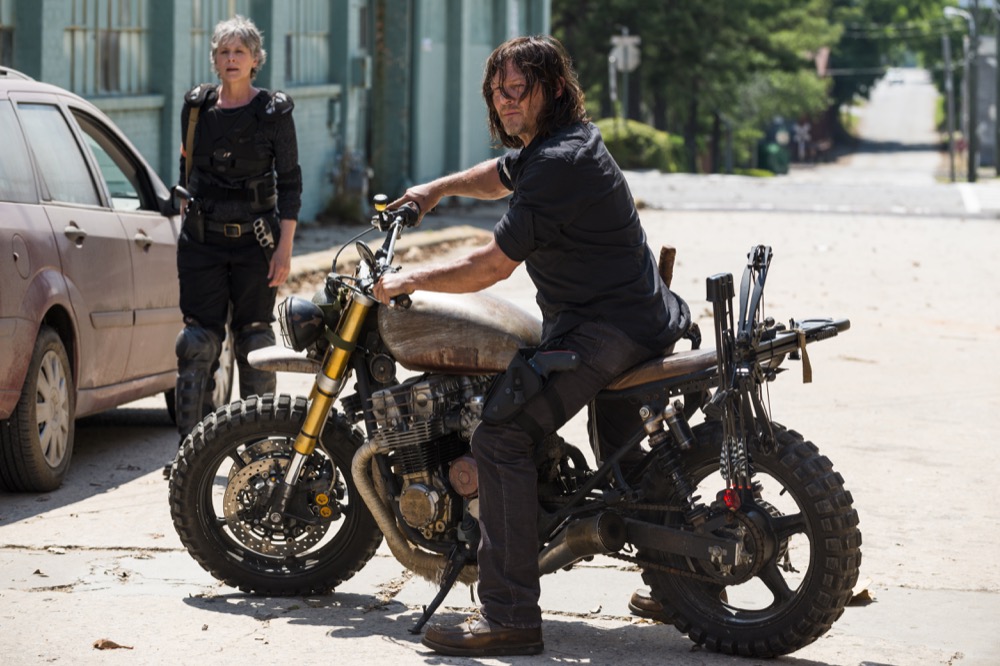 Melissa McBride as Carol Peletier, Norman Reedus as Daryl Dixon - The Walking Dead _ Season 8, Episode 1 - Photo Credit: Gene Page/AMC