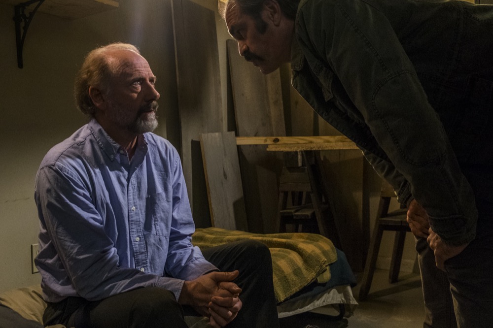 Xander Berkeley as Gregory, Steven Ogg as Simon - The Walking Dead _ Season 8, Episode 5 - Photo Credit: Gene Page/AMC