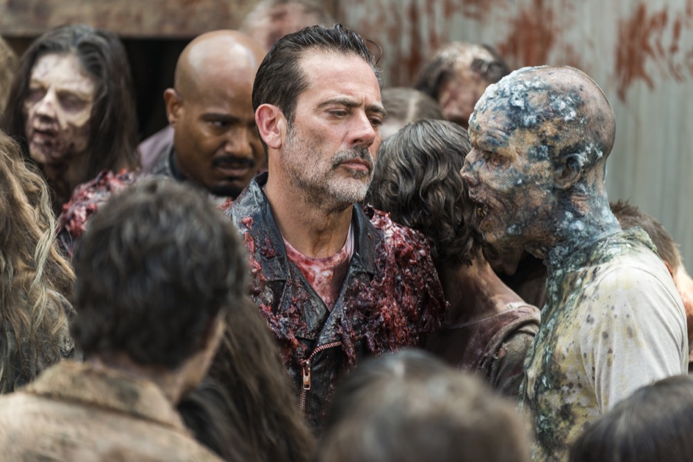 Jeffrey Dean Morgan as Negan, Seth Gilliam as Father Gabriel Stokes - The Walking Dead _ Season 8, Episode 5 - Photo Credit: Gene Page/AMC