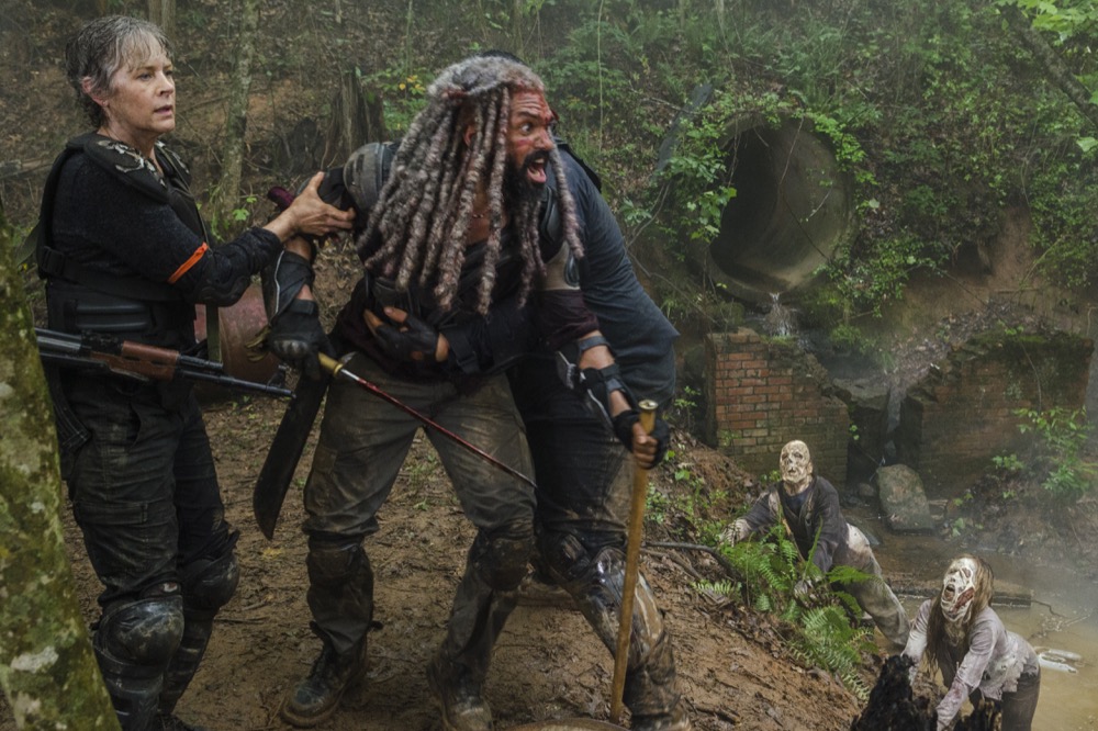 Khary Payton as Ezekiel, Melissa McBride as Carol Peletier - The Walking Dead _ Season 8, Episode 4 - Photo Credit: Gene Page/AMC