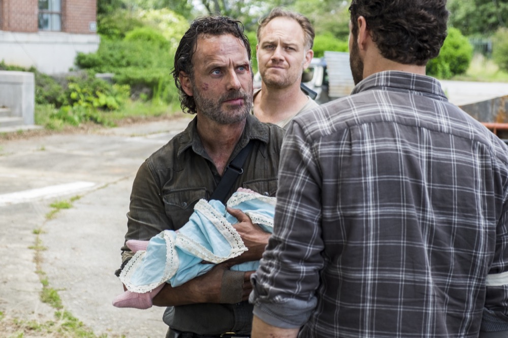 Andrew Lincoln as Rick Grimes, Ross Marquand as Aaron - The Walking Dead _ Season 8, Episode 3 - Photo Credit: Gene Page/AMC