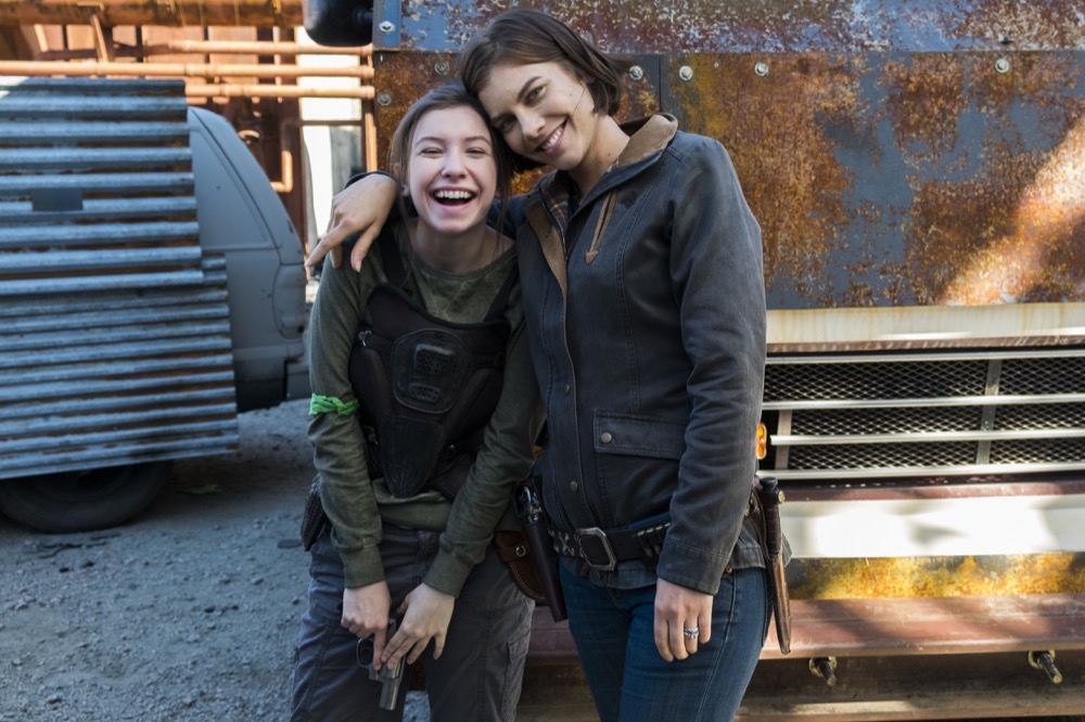 Katelyn Nacon as Enid, Lauren Cohan as Maggie Greene - The Walking Dead _ Season 8, Episode 1 - Photo Credit: Gene Page/AMC