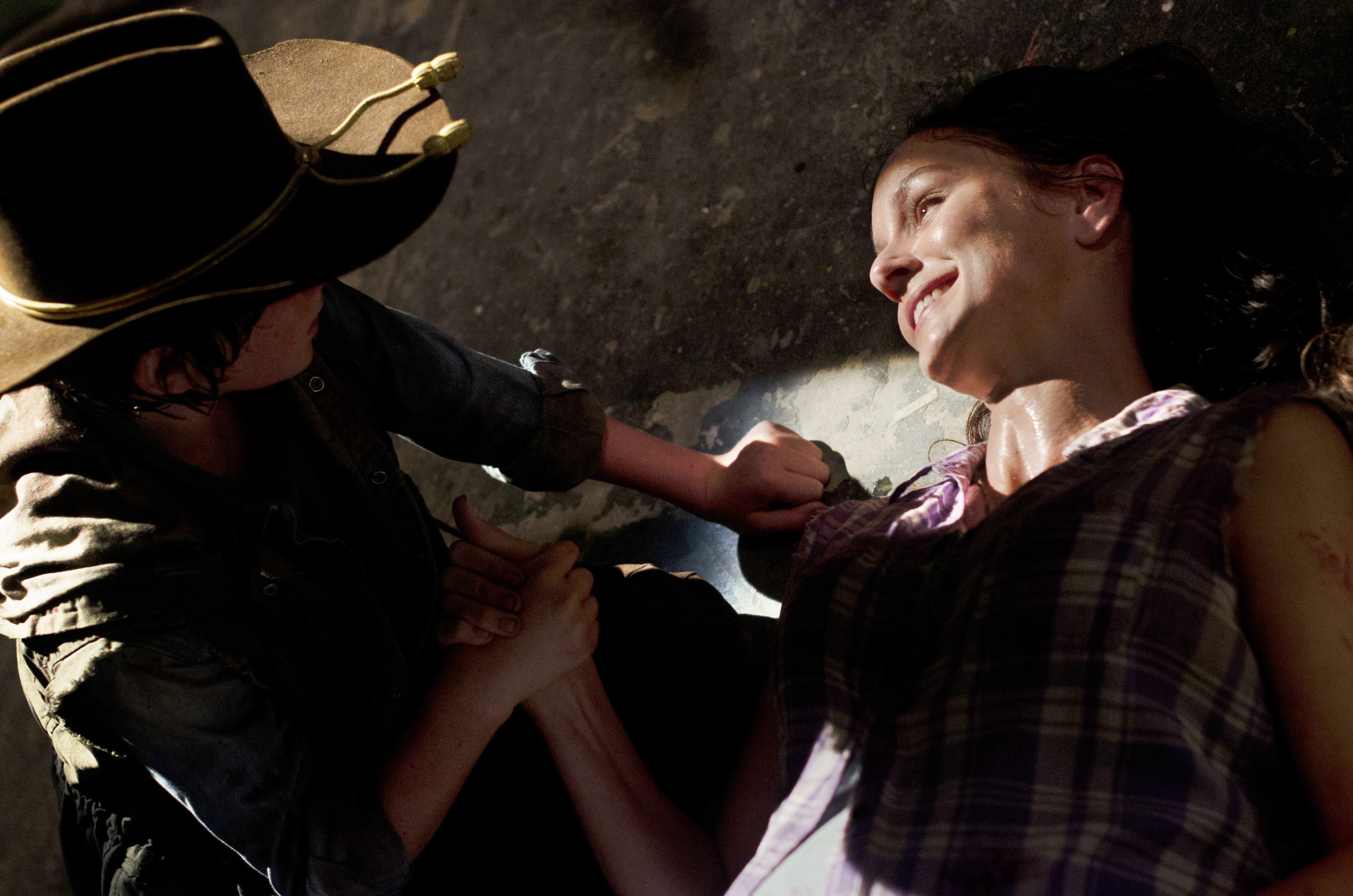 Carl Grimes (Chandler Riggs) and Lori Grimes (Sarah Wayne Callies) - The Walking Dead - Season 3, Episode 4 - Photo Credit: Gene Page/AMC