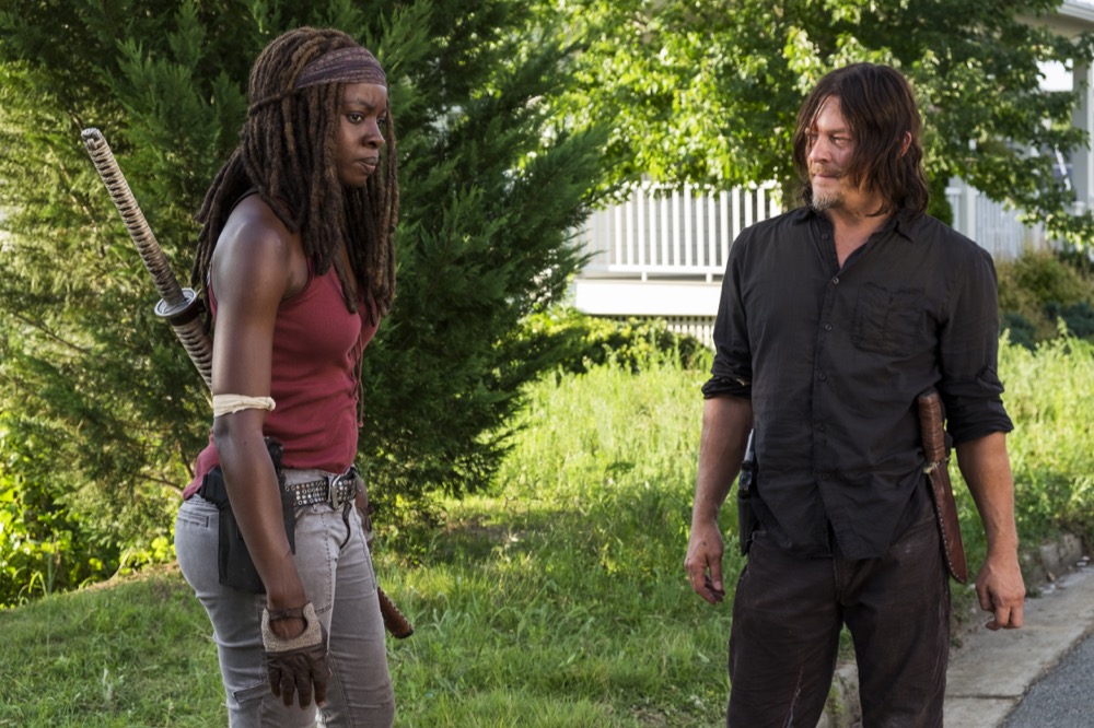 Danai Gurira as Michonne, Norman Reedus as Daryl Dixon - The Walking Dead _ Season 8, Episode 8 - Photo Credit: Gene Page/AMC