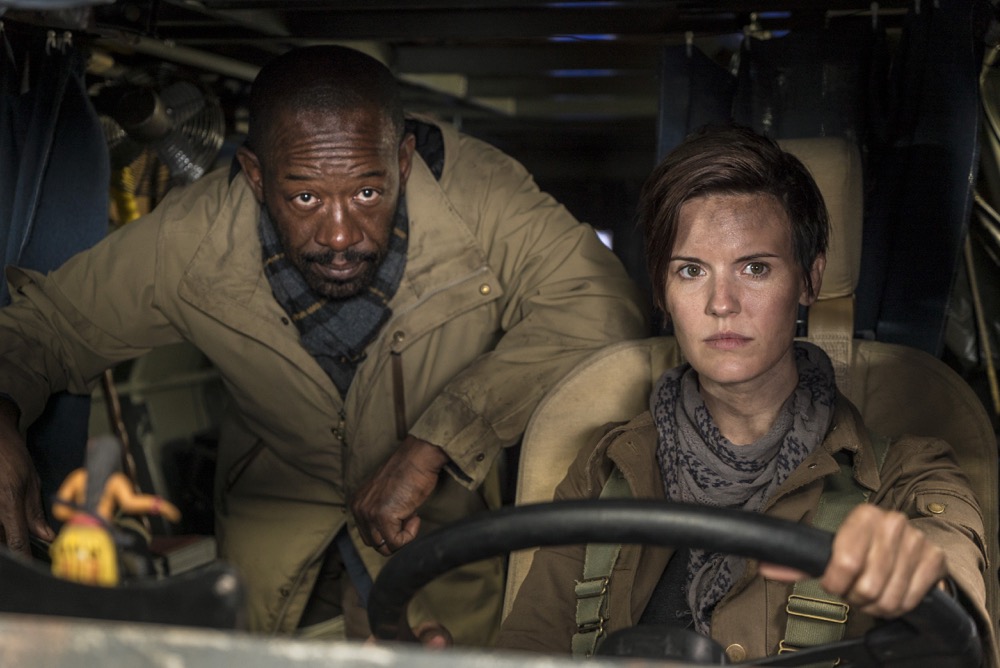 Maggie Grace as Althea, Lennie James as Morgan Jones - Fear the Walking Dead _ Season 4, Episode 1 - Photo Credit: Richard Foreman, Jr/AMC