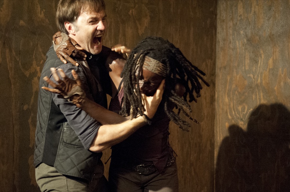 The Governor (David Morrissey) and Michonne (Danai Gurira) - The Walking Dead - Season 3, Episode 8 - Photo Credit: Gene Page/AMC