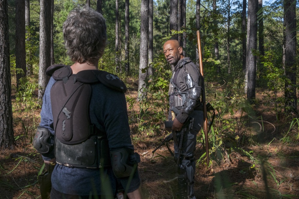 Melissa McBride as Carol Peletier, Lennie James as Morgan Jones - The Walking Dead _ Season 8, Episode 14 - Photo Credit: Gene Page/AMC