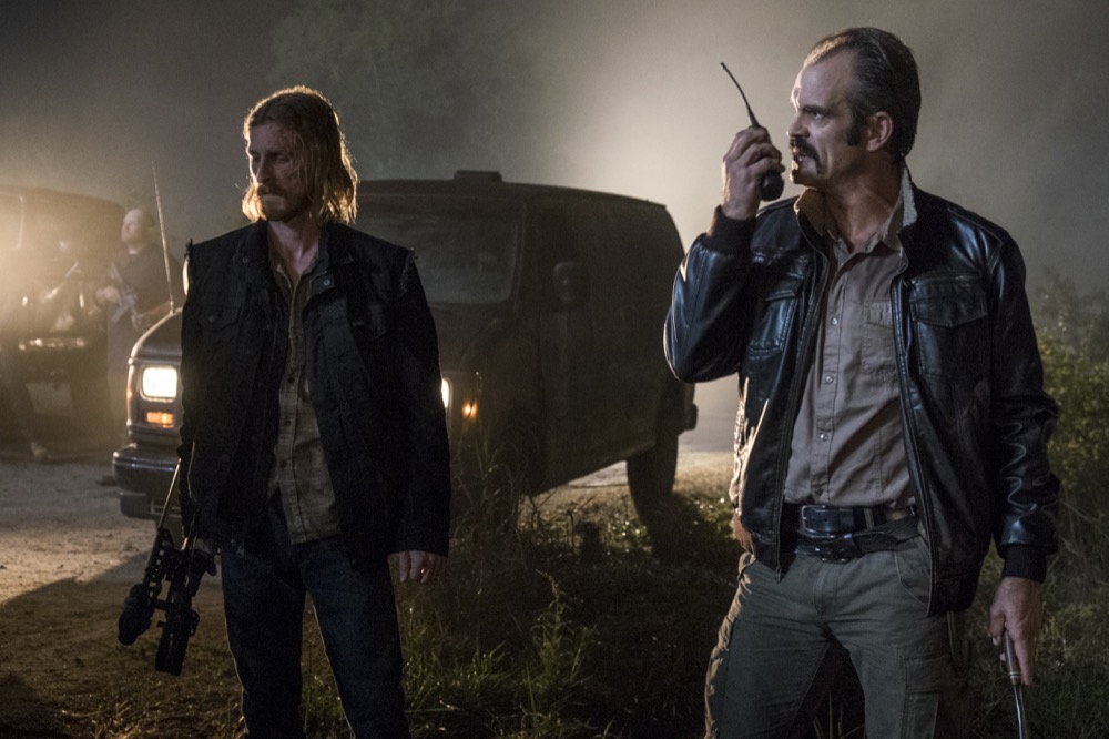 Austin Amelio as Dwight, Steven Ogg as Simon - The Walking Dead _ Season 8, Episode 13 - Photo Credit: Gene Page/AMC