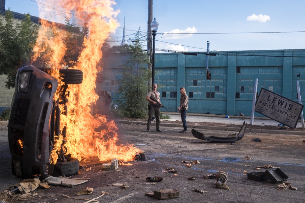 Steven Ogg as Simon, Austin Amelio as Dwight - The Walking Dead _ Season 8, Episode 12 - Photo Credit: Gene Page/AMC