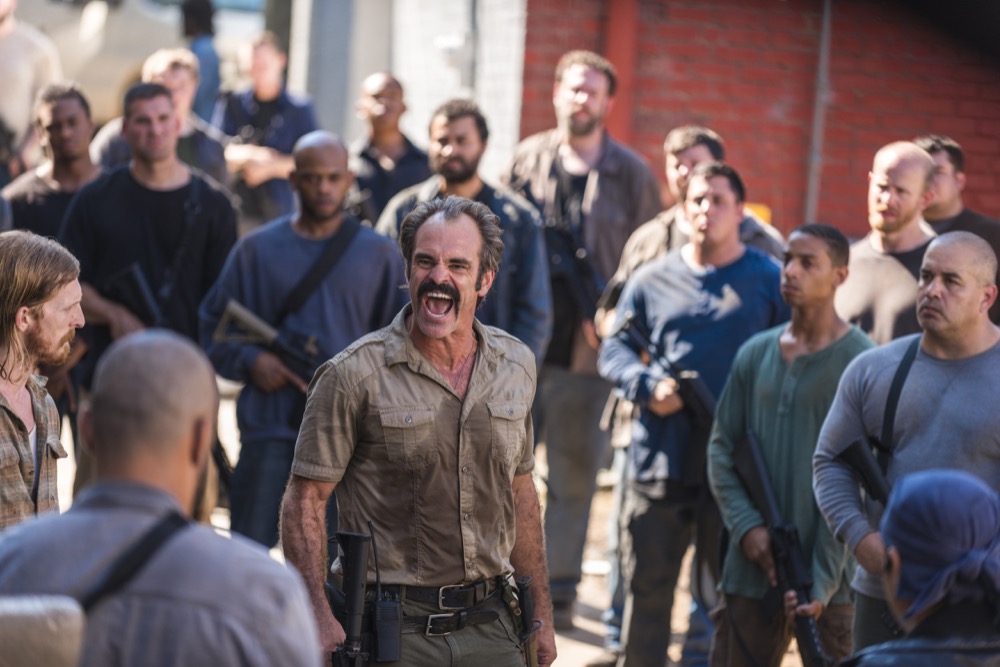 Steven Ogg as Simon, Austin Amelio as Dwight - The Walking Dead _ Season 8, Episode 12 - Photo Credit: Gene Page/AMC