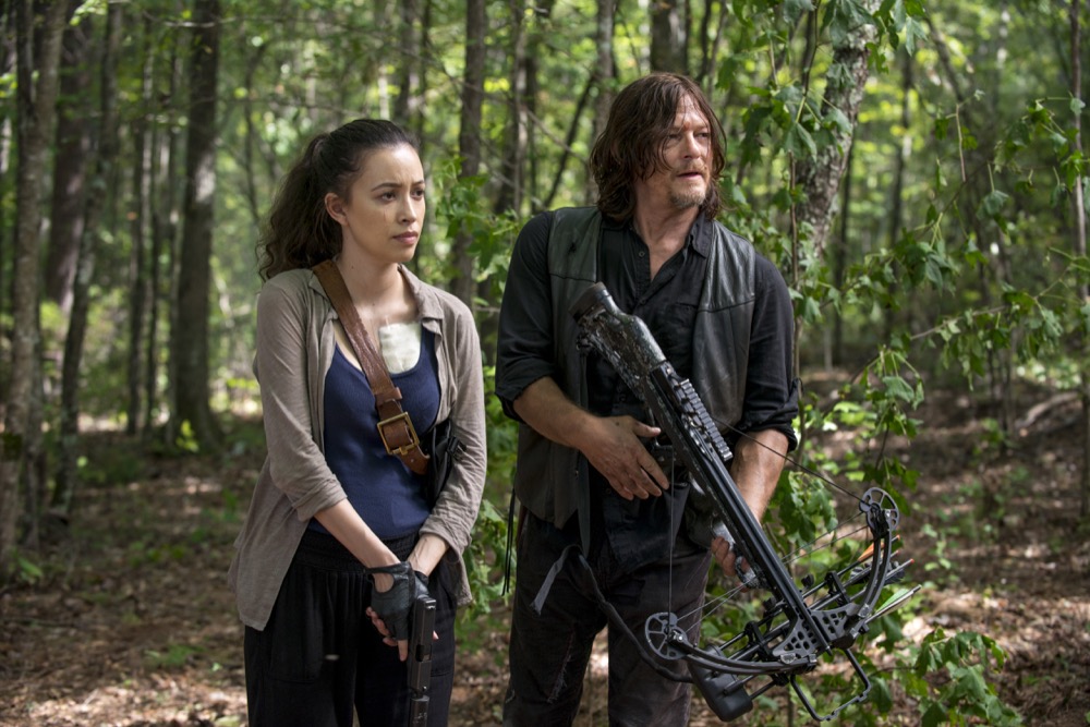 Christian Serratos as Rosita Espinosa, Norman Reedus as Daryl Dixon - The Walking Dead _ Season 8, Episode 11 - Photo Credit: Gene Page/AMC