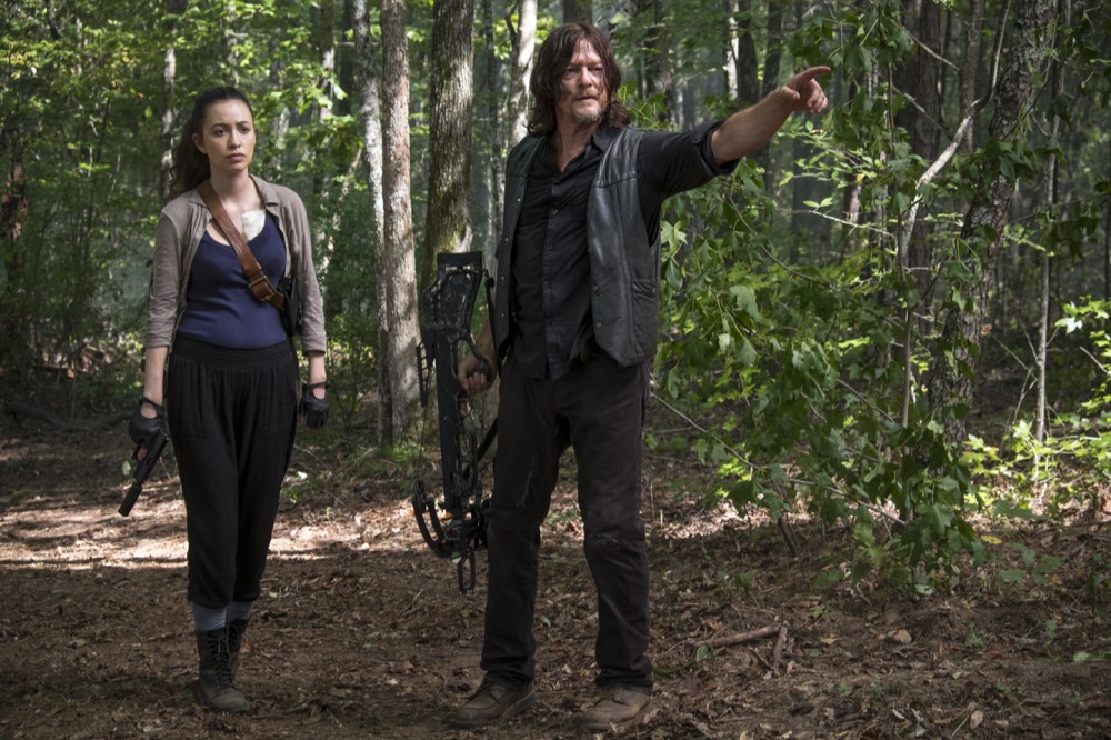 Christian Serratos as Rosita Espinosa, Norman Reedus as Daryl Dixon - The Walking Dead _ Season 8, Episode 11 - Photo Credit: Gene Page/AMC