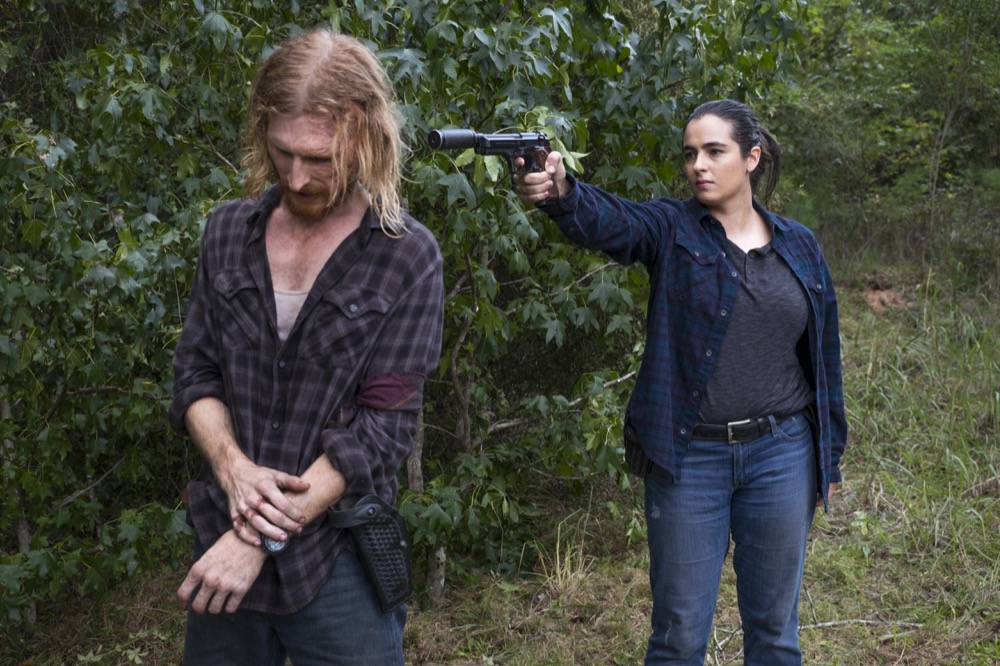 Austin Amelio as Dwight, Alanna Masterson as Tara Chambler - The Walking Dead _ Season 8, Episode 11 - Photo Credit: Gene Page/AMC