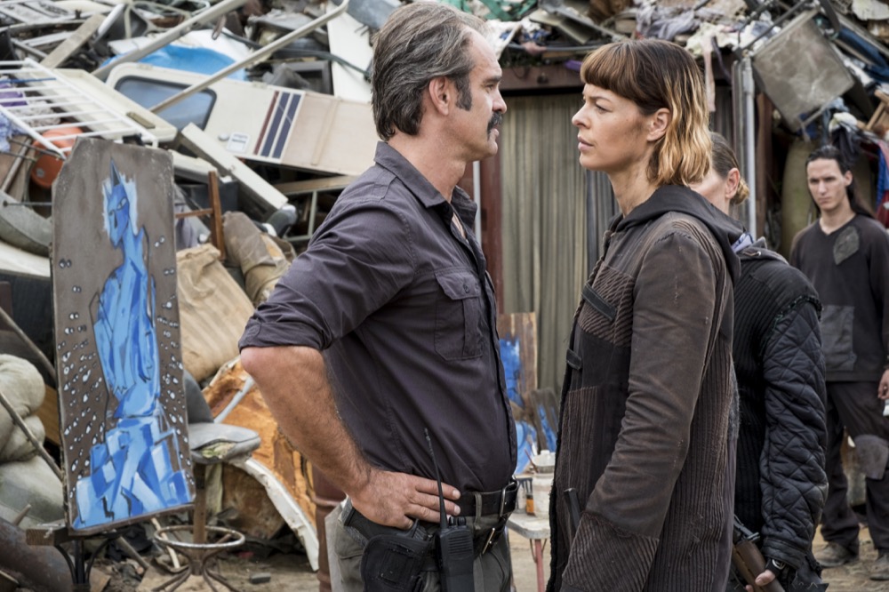 Steven Ogg as Simon, Pollyanna McIntosh as Jadis - The Walking Dead _ Season 8, Episode 10 - Photo Credit: Gene Page/AMC