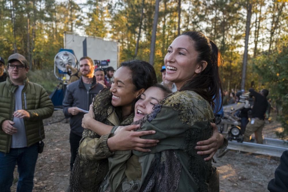 BTS, Sydney Park as Cyndie, Nicole Barré as Kathy - The Walking Dead _ Season 8, Episode 16 - Photo Credit: Gene Page/AMC