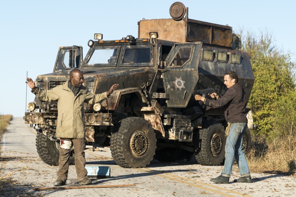 Lennie James as Morgan Jones, Frank Dillane as Nick Clark - Fear the Walking Dead _ Season 4, Episode 1 - Photo Credit: Richard Foreman, Jr/AMC