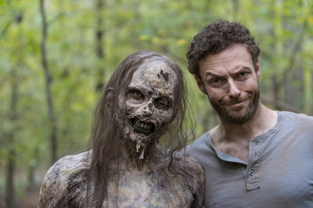 BTS, Ross Marquand as Aaron - The Walking Dead _ Season 8, Episode 15 - Photo Credit: Gene Page/AMC