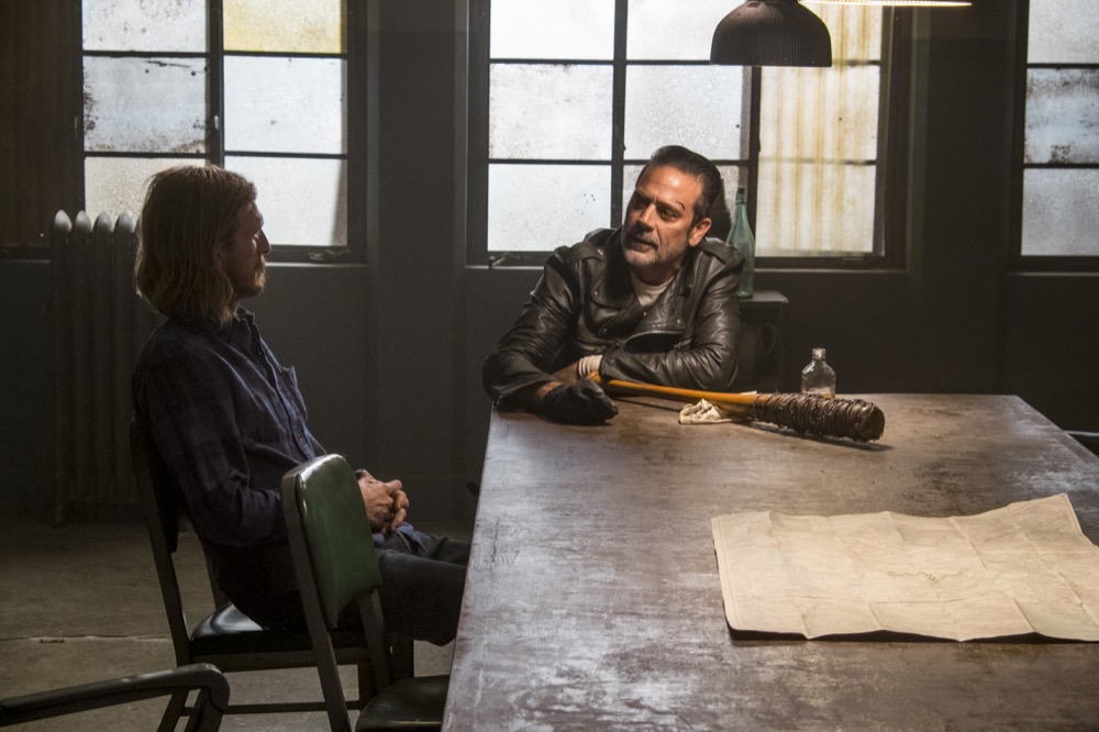 Austin Amelio as Dwight, Jeffrey Dean Morgan as Negan - The Walking Dead _ Season 8, Episode 15 - Photo Credit: Gene Page/AMC