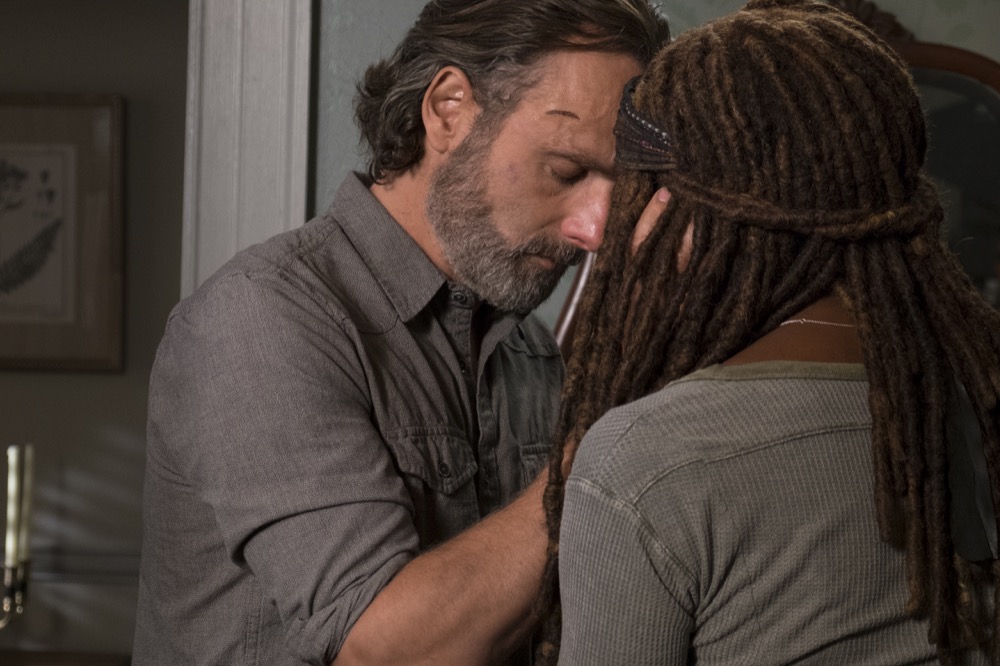 Andrew Lincoln as Rick Grimes, Danai Gurira as Michonne - The Walking Dead _ Season 8, Episode 14 - Photo Credit: Gene Page/AMC