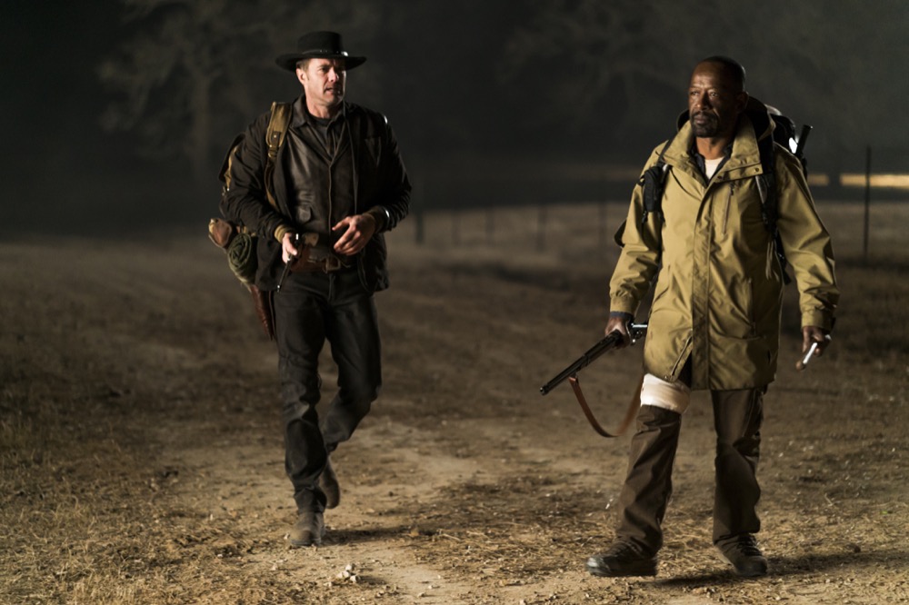 Lennie James as Morgan Jones, Garret Dillahunt as John Dorey - Fear the Walking Dead _ Season 4, Episode 4 - Photo Credit: Richard Foreman, Jr/AMC