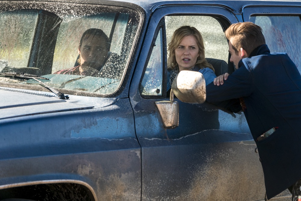 Kim Dickens as Madison Clark, Frank Dillane as Nick Clark, Kevin Zegers as Mel - Fear the Walking Dead _ Season 4, Episode 3 - Photo Credit: Richard Foreman, Jr/AMC