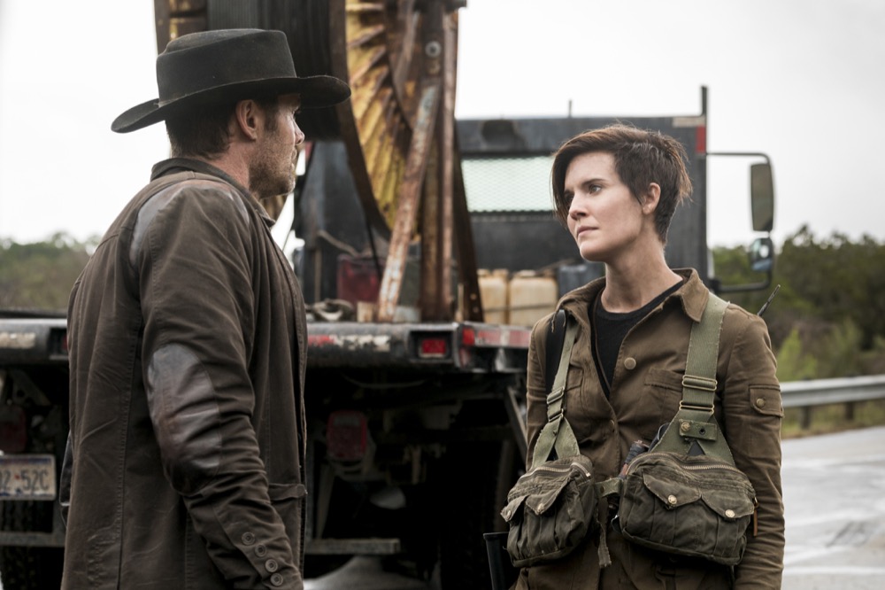 Garret Dillahunt as John, Maggie Grace as Althea - Fear the Walking Dead _ Season 4, Episode 3 - Photo Credit: Richard Foreman, Jr/AMC