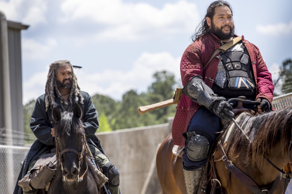 Khary Payton as Ezekiel, Cooper Andrews as Jerry - The Walking Dead _ Season 9, Episode 1 - Photo Credit: Jackson Lee Davis/AMC