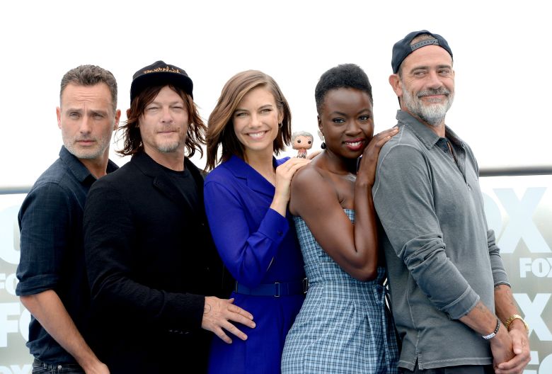 Mandatory Credit: Photo by Broadimage/REX/Shutterstock (9766619h) Andrew Lincoln, Norman Reedus, Lauren Cohan, Danai Gurira and Jeffrey Dean Morgan 'The Walking Dead' TV show photocall, Comic-Con International, San Diego, USA - 20 Jul 2018 2018 Comic-Con International: San Diego Day2- FOX International?s THE WALKING DEAD photocall