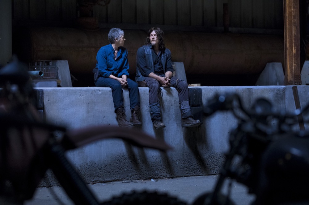 Norman Reedus as Daryl Dixon, Melissa McBride as Carol Peletier - The Walking Dead _ Season 9, Episode 1 - Photo Credit: Jackson Lee Davis/AMC