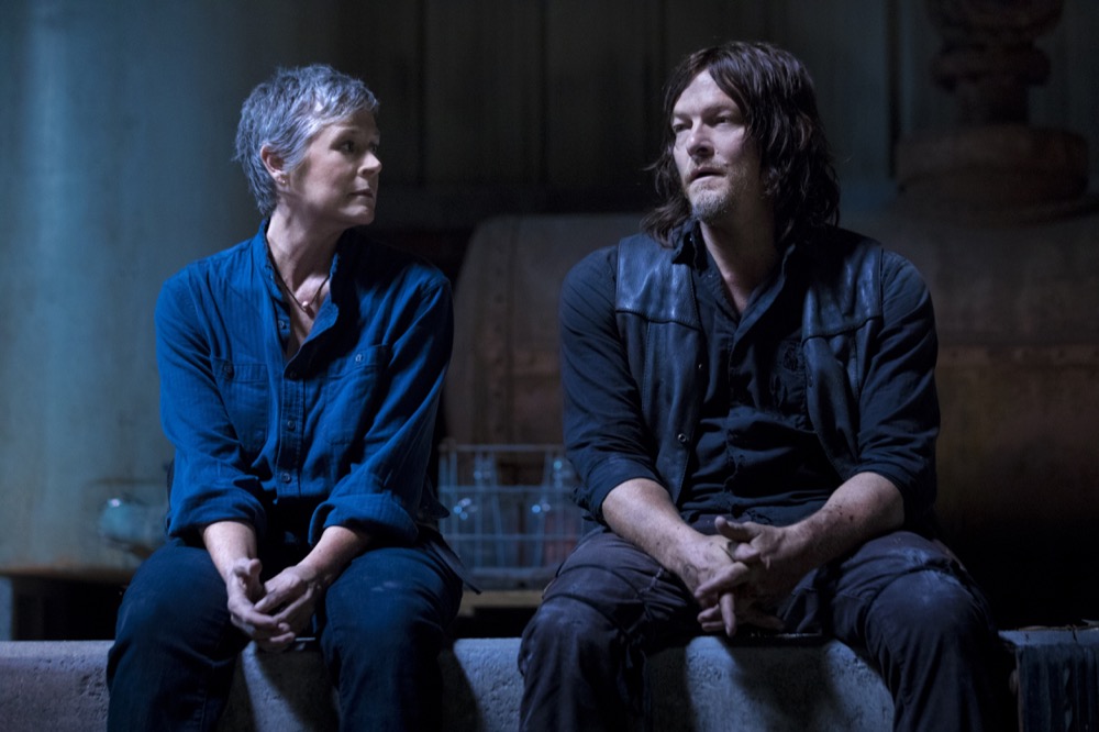 Norman Reedus as Daryl Dixon, Melissa McBride as Carol Peletier - The Walking Dead _ Season 9, Episode 1 - Photo Credit: Jackson Lee Davis/AMC