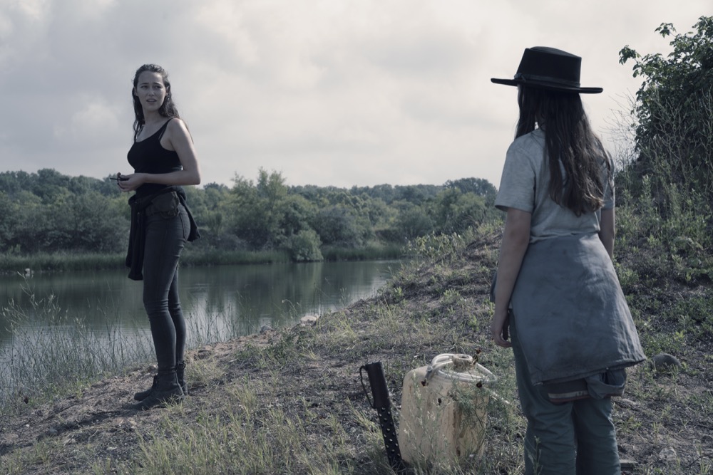 Alycia Debnam-Carey as Alicia Clark, Alexa Nisenson as Charlie - Fear the Walking Dead _ Season 4, Episode 15 - Photo Credit: Ryan Green/AMC
