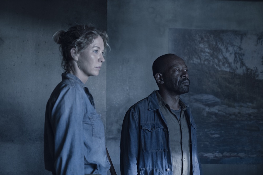 Lennie James as Morgan Jones, Jenna Elfman as Naomi - Fear the Walking Dead _ Season 4, Episode 14 - Photo Credit: Ryan Green/AMC