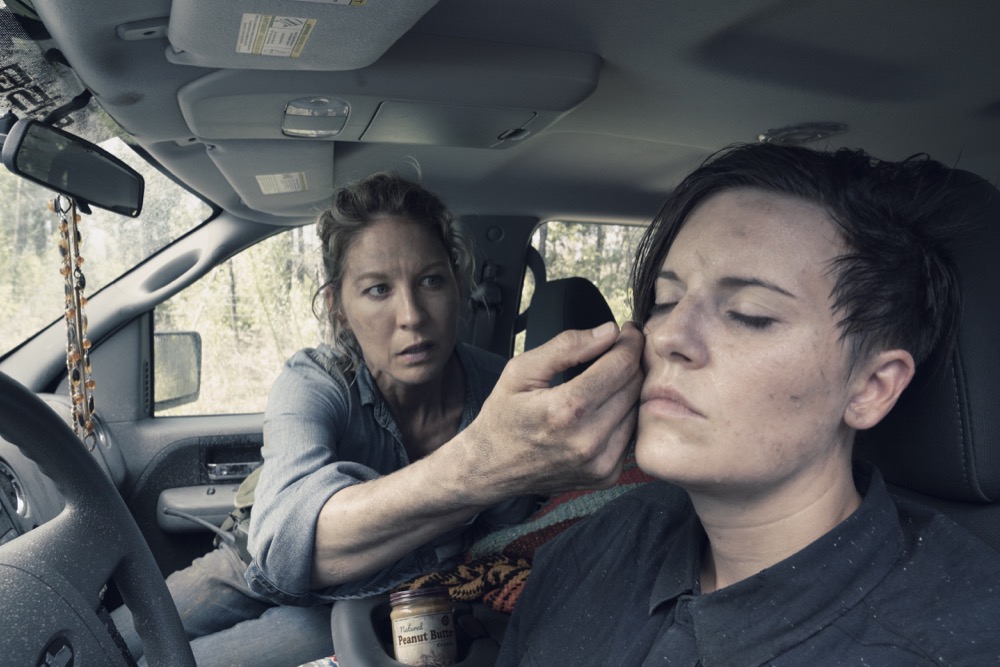 Maggie Grace as Althea, Jenna Elfman as Naomi - Fear the Walking Dead _ Season 4, Episode 12 - Photo Credit: Ryan Green/AMC